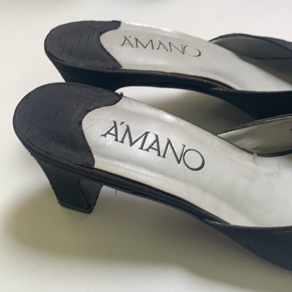 Raw silk heeled mules sz 10 - Picture 3 of 3